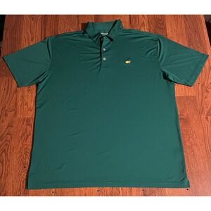 Masters Tech Mens XXL Green Performance Golf Polo Shirt Short Sleeve Tournament